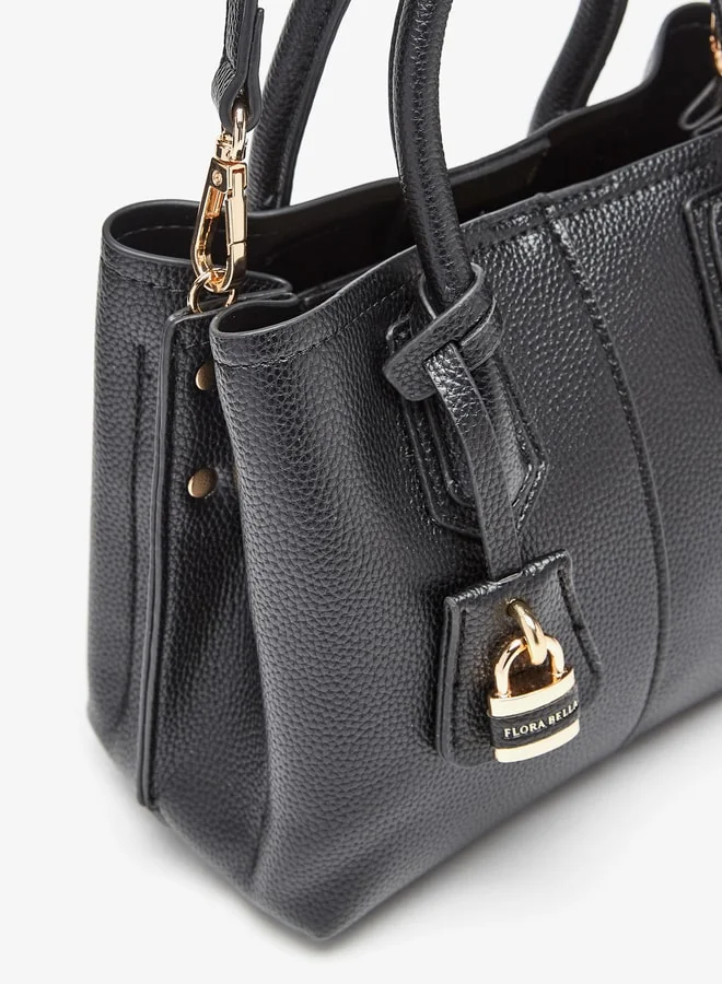 Flora Bella By Shoexpress Textured Tote Bag with Double Handle and Zip Closure