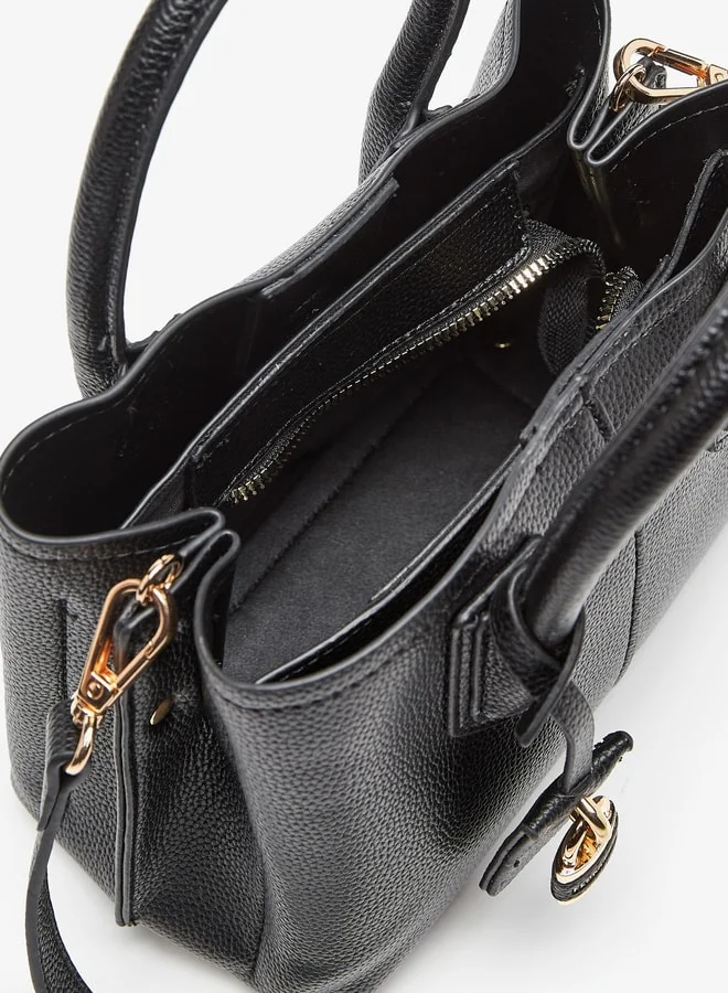 Flora Bella By Shoexpress Textured Tote Bag with Double Handle and Zip Closure