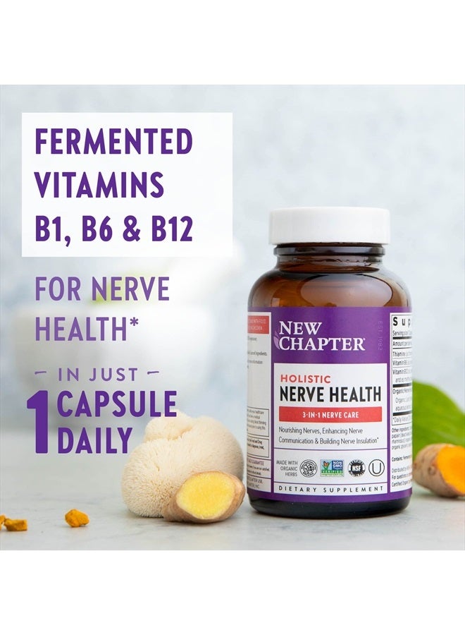 New Chapter مكمل صحة الأعصاب لدعم الأعصاب 3 في 1 من الرأس إلى القدم - فيتامين ب1 يولد الطاقة للأعصاب، فيتامين ب6 يعزز التواصل العصبي، فيتامين ب12 يبني عزل الأعصاب، 30 حبة - Image 4