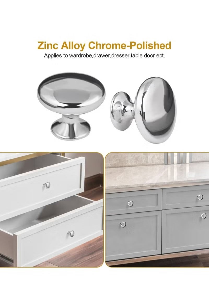 Round Cabinet Knob Stainless Furniture Pull Handle, Simple u0026 Sturdy, Knob Diameter: 25 mm, 4 Pack for Kitchen Cupboard Door, Bedroom Dresser Drawer, Bathroom Wardrobe Hardware - Image 3