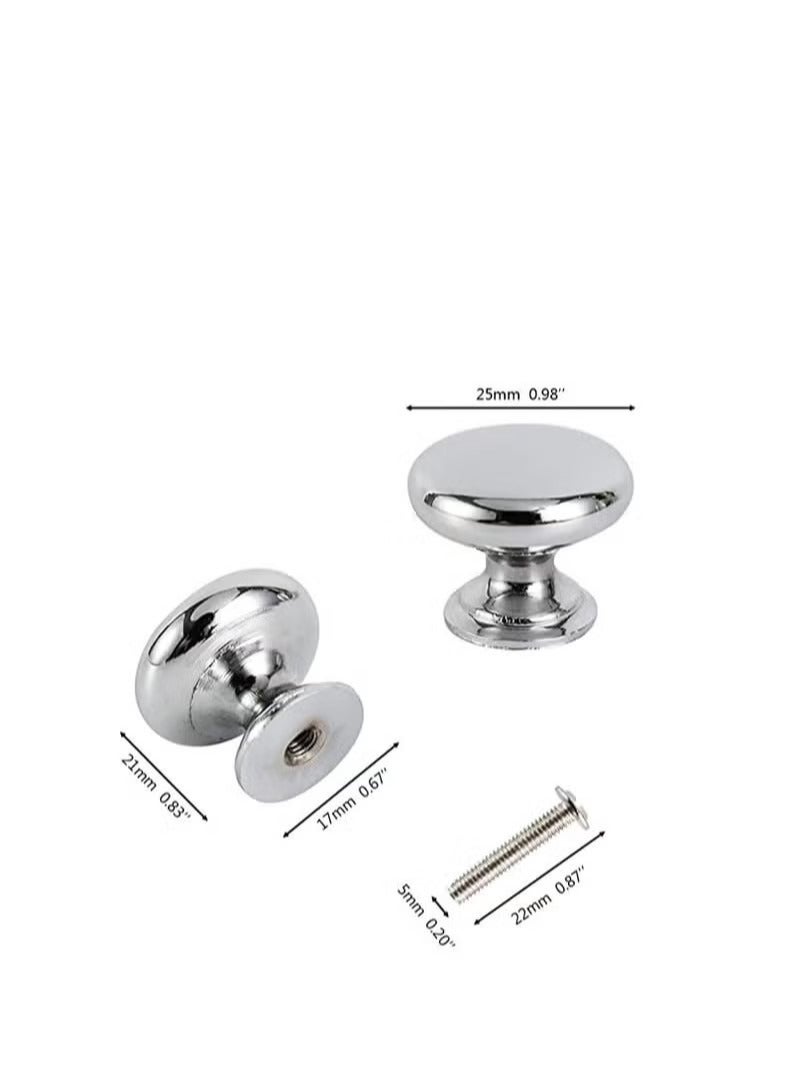Round Cabinet Knob Stainless Furniture Pull Handle, Simple u0026 Sturdy, Knob Diameter: 25 mm, 4 Pack for Kitchen Cupboard Door, Bedroom Dresser Drawer, Bathroom Wardrobe Hardware - Image 4