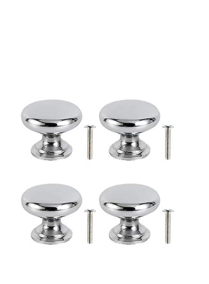 Round Cabinet Knob Stainless Furniture Pull Handle, Simple u0026 Sturdy, Knob Diameter: 25 mm, 4 Pack for Kitchen Cupboard Door, Bedroom Dresser Drawer, Bathroom Wardrobe Hardware - Image 1