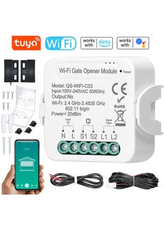 Tuya WiFi Gate Opener Intelligent Garage Door Opener Controller Mobilephone Remotely APP Control Compatible with Alexa Google Home for Voice Control