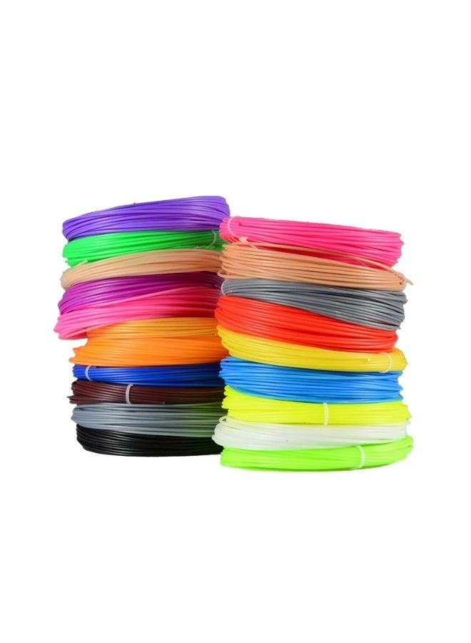 5 أمتار PLA 3D طباعة قلم مستهلكات ملونة عديمة الرائحة السلامة البلاستيكية خيوط قطر 1.75 مم للطباعة ثلاثية الأبعاد قلم، 20 قطعة، لون عشوائي - Image 3