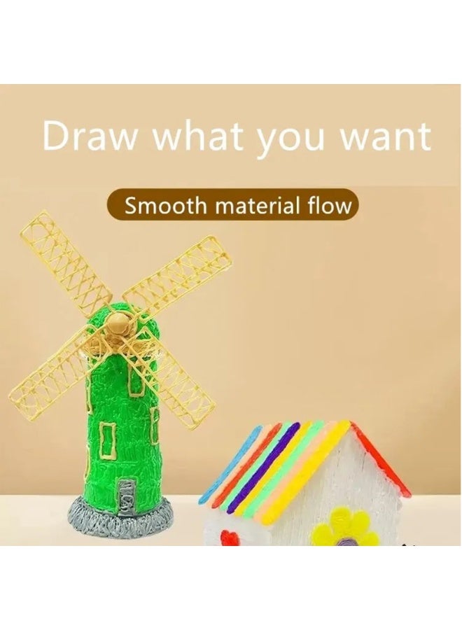 5 أمتار PLA 3D طباعة قلم مستهلكات ملونة عديمة الرائحة السلامة البلاستيكية خيوط قطر 1.75 مم للطباعة ثلاثية الأبعاد قلم، 20 قطعة، لون عشوائي - Image 4