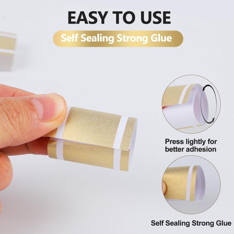 Germiwipe Gold Napkin Band,Paper Napkin Rings Self Adhesive,200PCS Silverware Wraps Bands,Table Setting Wedding Event Party Supply NB-015 - Image 5