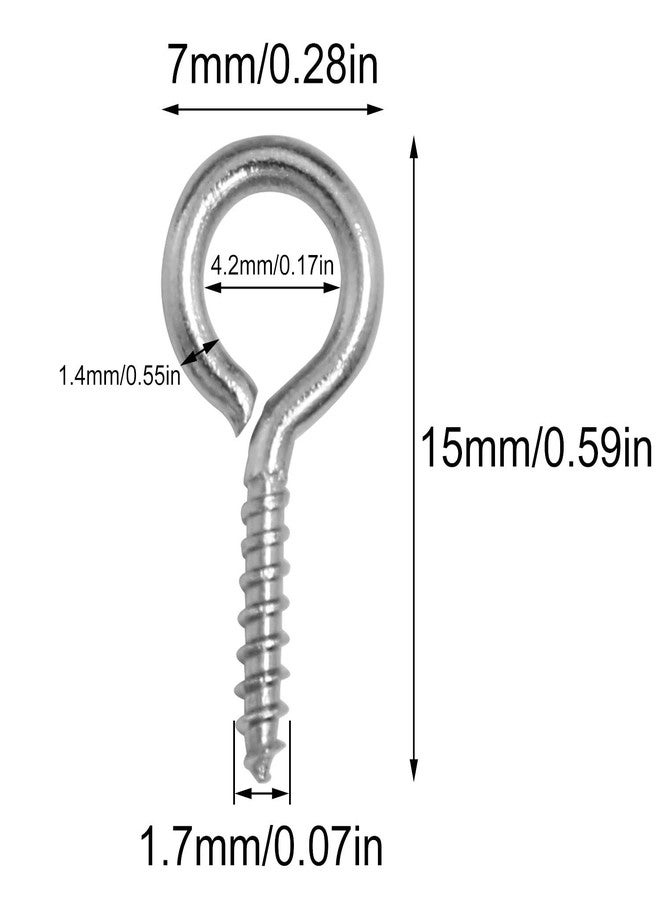 LUORNG Eye Hook Screw LUORNG 100PCS 1.4x7x15mm Stainless Steel Eye Screws, Heavy Duty Screw, Eye Bolts - Image 3