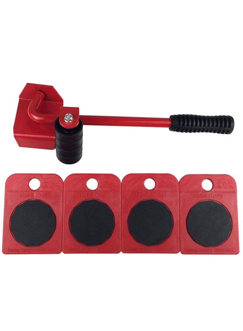 Furniture Lifting and Moving Tool 5 Pcs Set Furniture Lifter Heavy Appliance Lifting Movers Furniture Move Tools Set with 1 Lifting Rod and 4 Packs 360 Degree rotatable Furniture Slides Kit  - Image 1