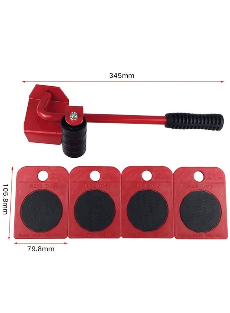 Furniture Lifting and Moving Tool 5 Pcs Set Furniture Lifter Heavy Appliance Lifting Movers Furniture Move Tools Set with 1 Lifting Rod and 4 Packs 360 Degree rotatable Furniture Slides Kit  - Image 4