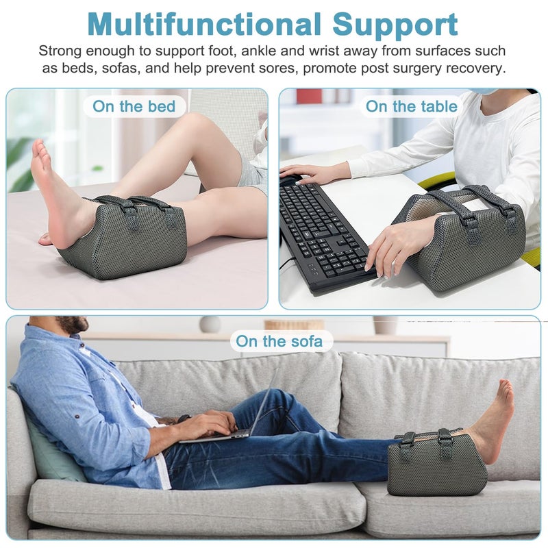 KAAMOS Heel Protector for Pressure Sores in Bed, Ankle Pillow for Pressure Relief, Bed Sores Heel Elevator Pillow, Foot Elevation Pillows for Swelling, Foam Wedge Foot Support Cushion for Bedridden Patients - Image 5