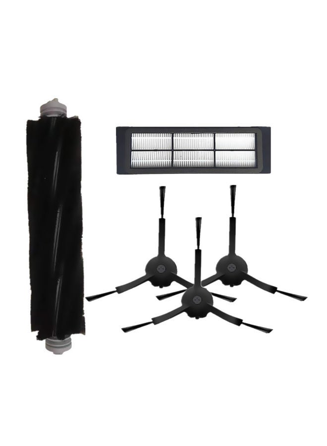 NIBEMINENT 5-Piece Replacement Brushes Cleaning Tool For Roborock Vacuum Cleaner XM-13 Black/White - Image 1