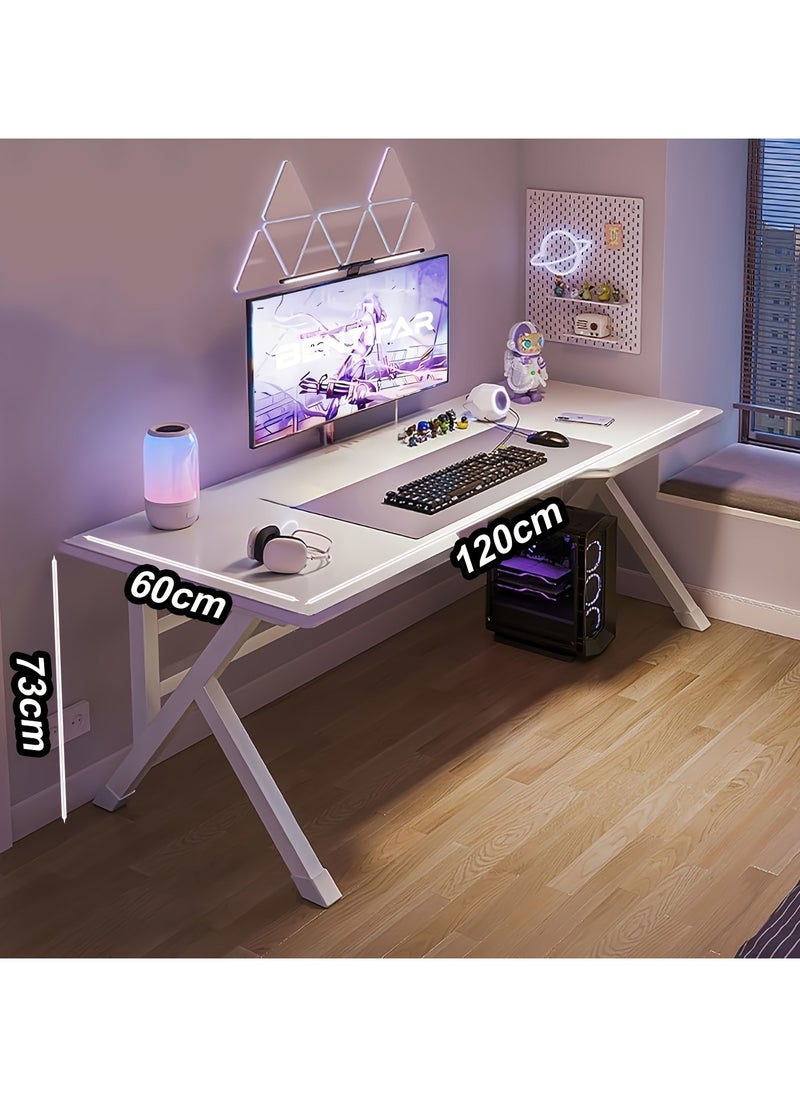 Chulovs 120*60*73cm white Gaming Table & Desk Ergonomic PC Workstation for Home Offices – A Versatile Solution for Gaming and Study in Modern Homes, Perfect for Students and Gamers, Offering Spacious, Functional Design  - Image 1