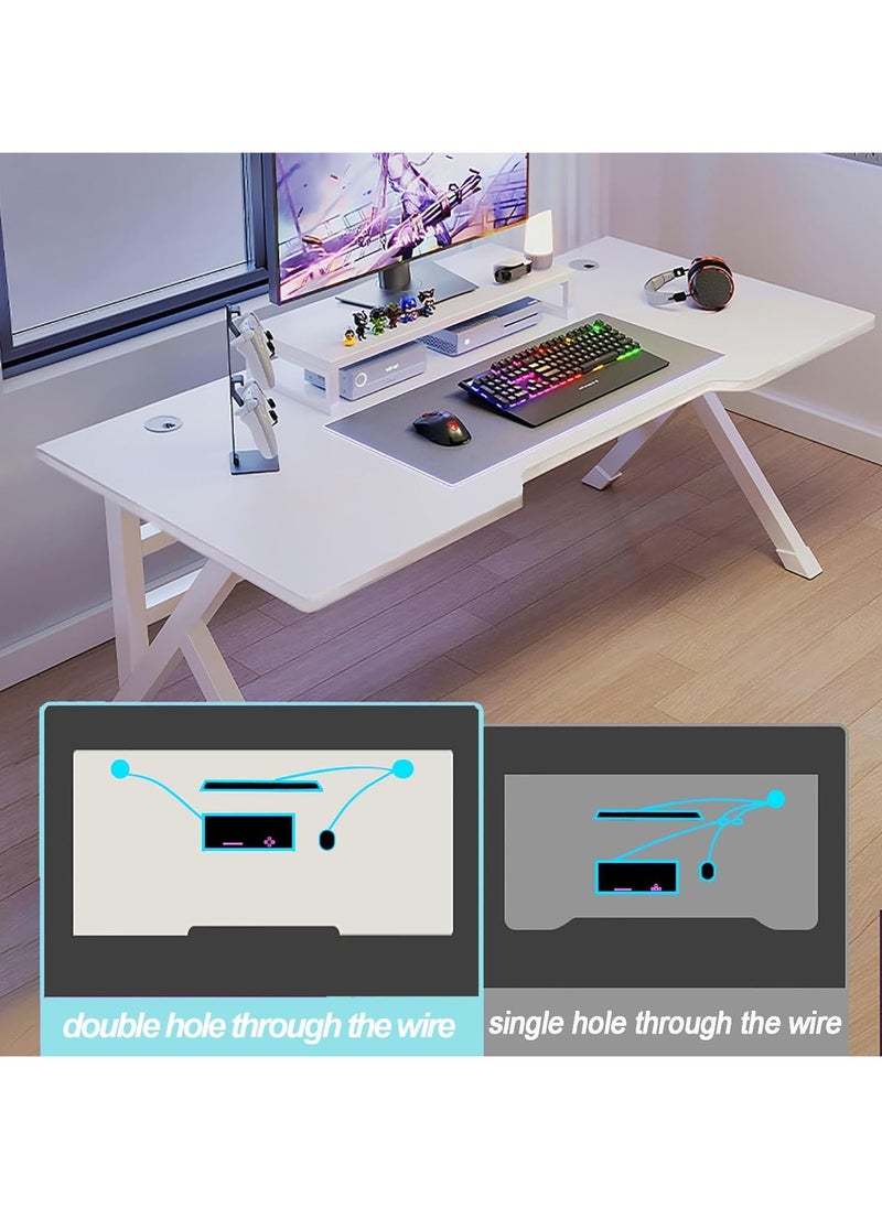 Chulovs 120*60*73cm white Gaming Table & Desk Ergonomic PC Workstation for Home Offices – A Versatile Solution for Gaming and Study in Modern Homes, Perfect for Students and Gamers, Offering Spacious, Functional Design  - Image 2