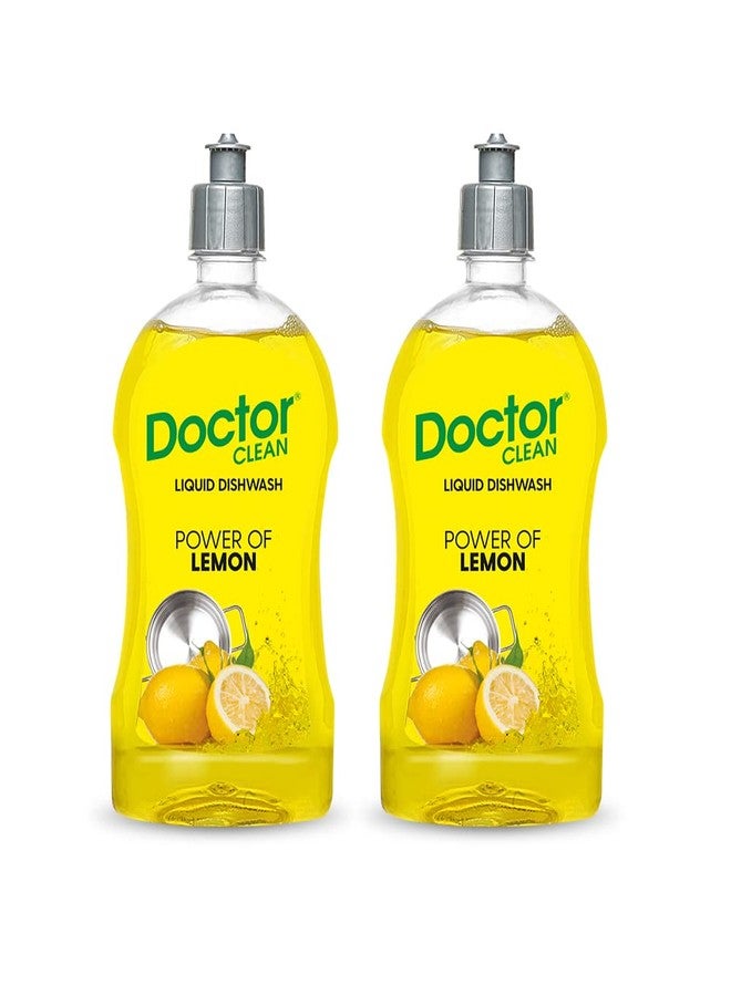 Doctor Clean Lemon Liquid Dishwash Gel, Scratch-Free, Easy Rinse, Non-Harming, Cuts Grease (Pack of 2, 500ml Kitchen Liquid) - Image 1