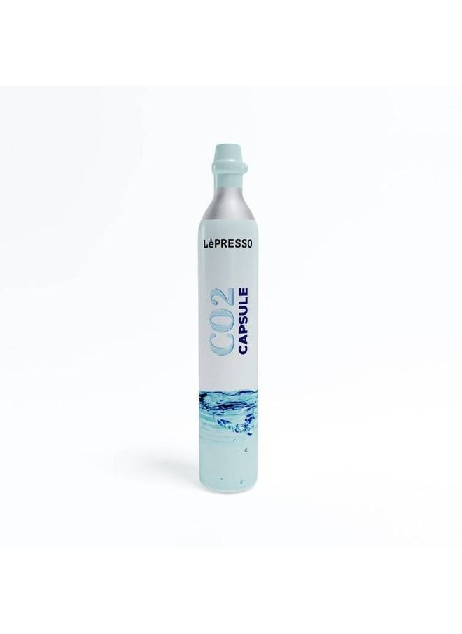 LePRESSO - 0.6L CO2 Capsule / Turns Water into Sparking Water in Seconds / Easy Install & Usage / Safe & Without Gas Leakage / Automatic Deflation at High Pressure- Silver - Image 1