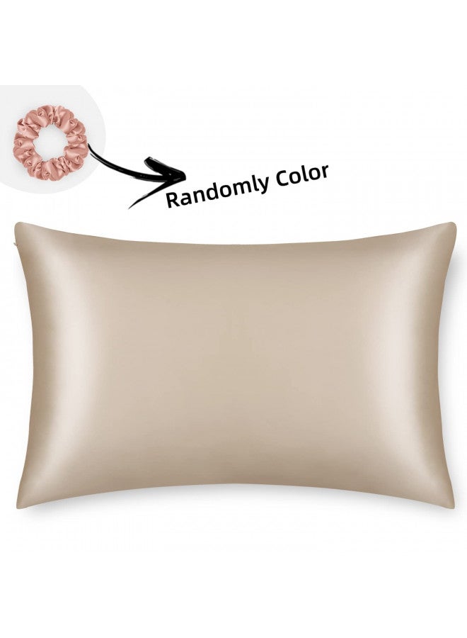 ALASKA BEAR Natural Silk Pillowcase, Hypoallergenic, 19 Momme, 600 Thread Count 100 Percent Mulberry Silk, King Size with Hidden Zipper (1,Champagne Gold) - Image 3