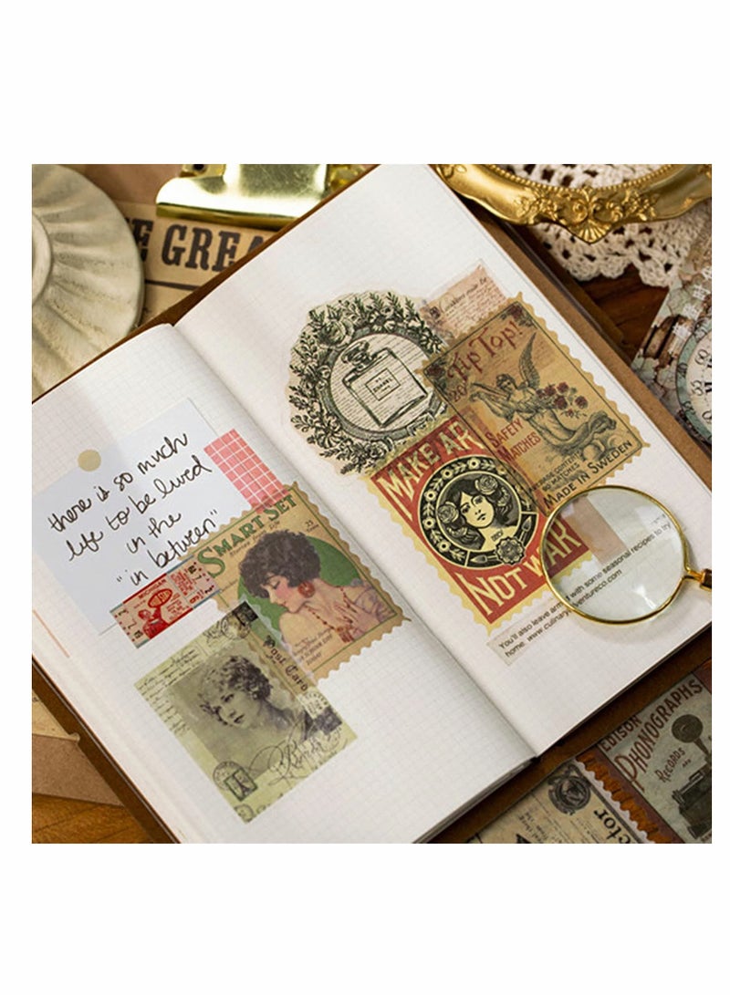 Excefore 60Pcs Vintage Postage Stamp Stickers, Aesthetic Classical Beauty Deco Paper Sticker for Scrapbooking, Journaling Supplies, Planners, Kid DIY Art Crafts - Image 3