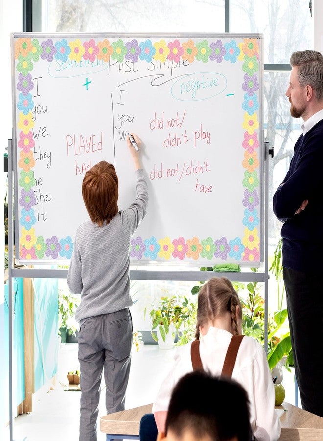 وولاين شريط حواف لوحة إعلانات بوهيمي مزين بالزهور من والين، بطول 65.6 قدم، لامع، بنقشة زهور باستيلية مقطوعة بدقة، لتزيين جدران السبورة. - Image 5