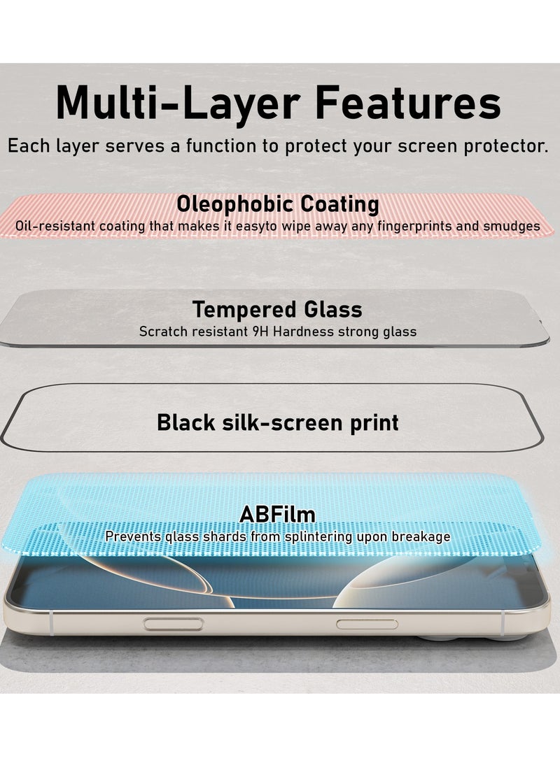 Mezone iPhone 16 Pro Max Screen Protector With Auto Alignment Kit HD Free Hand Easy Installation Frame Military-Grade Protection Scratch Resistant Anti-Fingerprint Bubble Free 9H Tempered Glass Film, Clear - Image 5