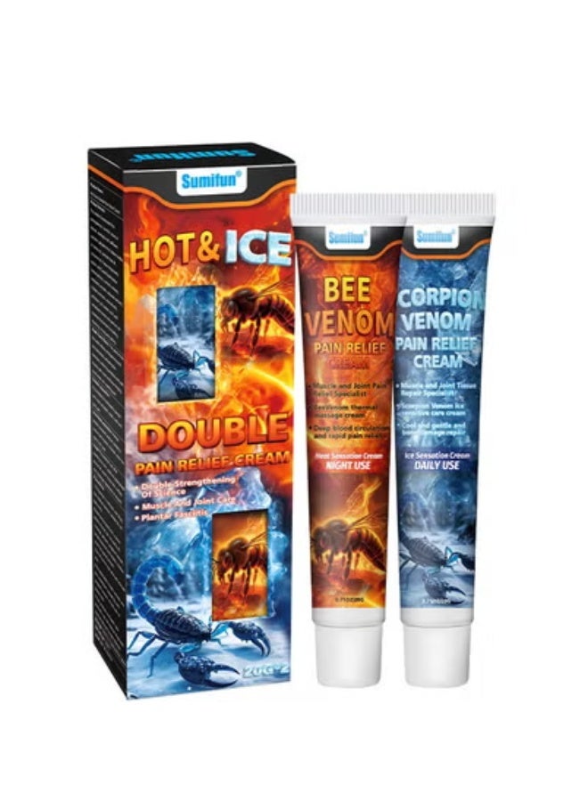 Sumifun Sumifun Bee Venom and Scorpion Venom - Ice and Fire Dual Sense Pain Relief Cream for Massaging Knee, Shoulder and Neck Joints 2 Packs - Image 1