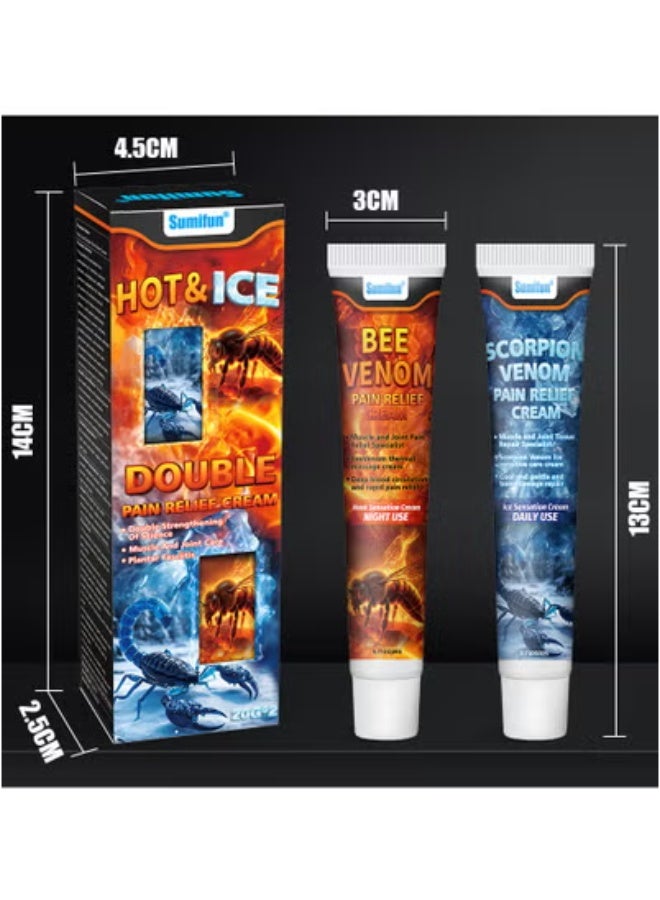 Sumifun Sumifun Bee Venom and Scorpion Venom - Ice and Fire Dual Sense Pain Relief Cream for Massaging Knee, Shoulder and Neck Joints 2 Packs - Image 5