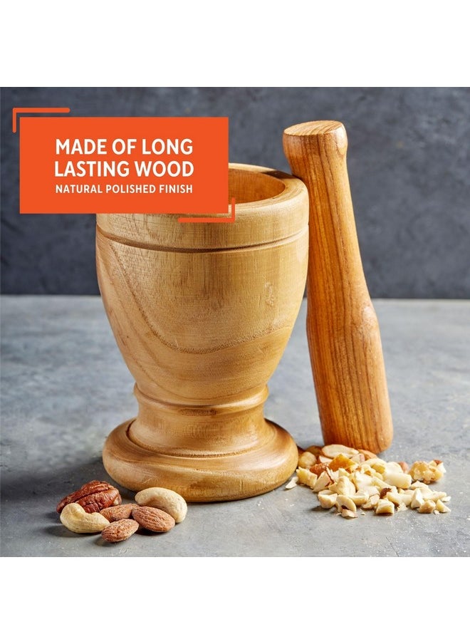 Imusa IMUSA USA Small Wood Mortar & Pestle  - Image 3