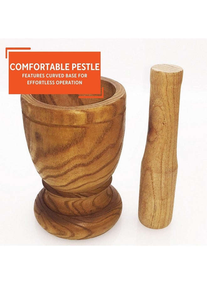 Imusa IMUSA USA Small Wood Mortar & Pestle  - Image 4