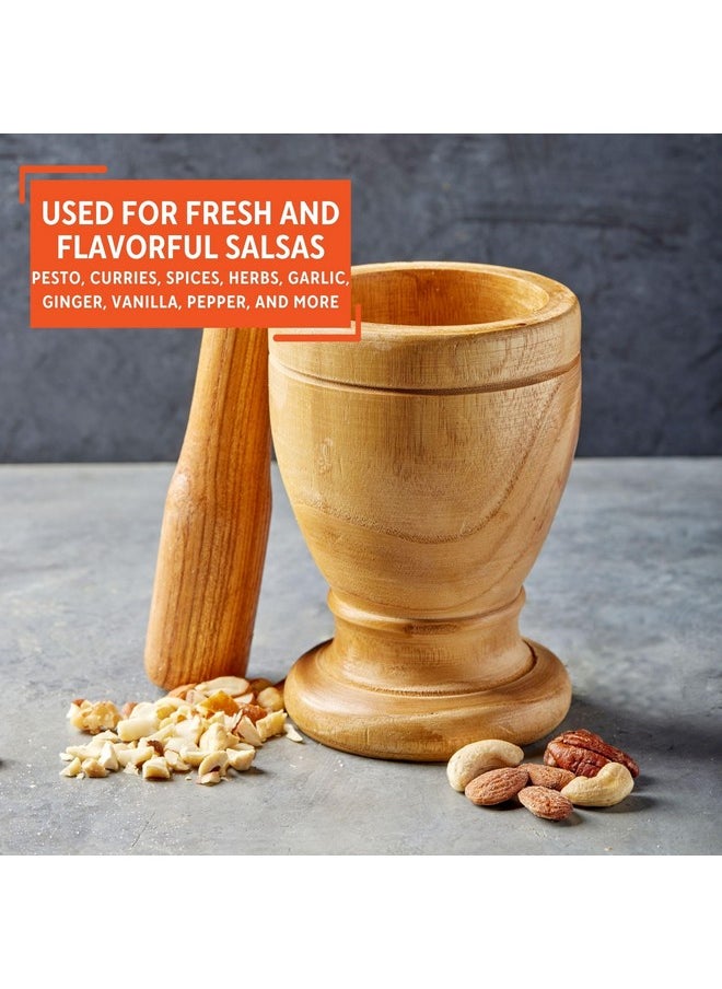 Imusa IMUSA USA Small Wood Mortar & Pestle  - Image 5