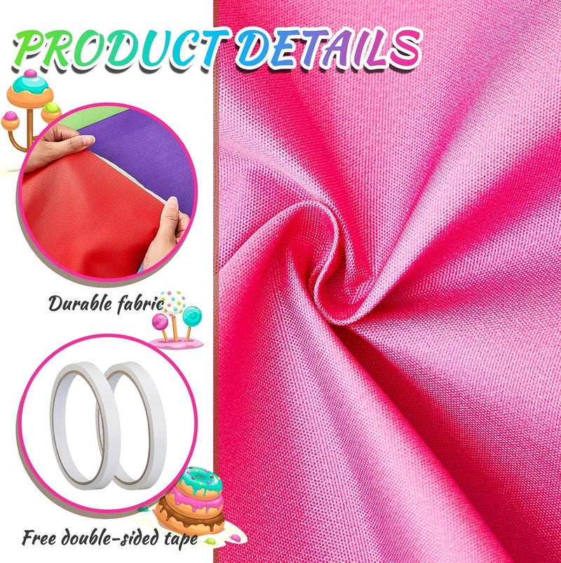 Woanger 2 Pcs 24 x 10 Colorful Polyester Carpet Runner Runway Rug Hallway Runner Rug Party Decorations with Tape for Themed Birthday Party SuppliesAssorted Color - Image 3