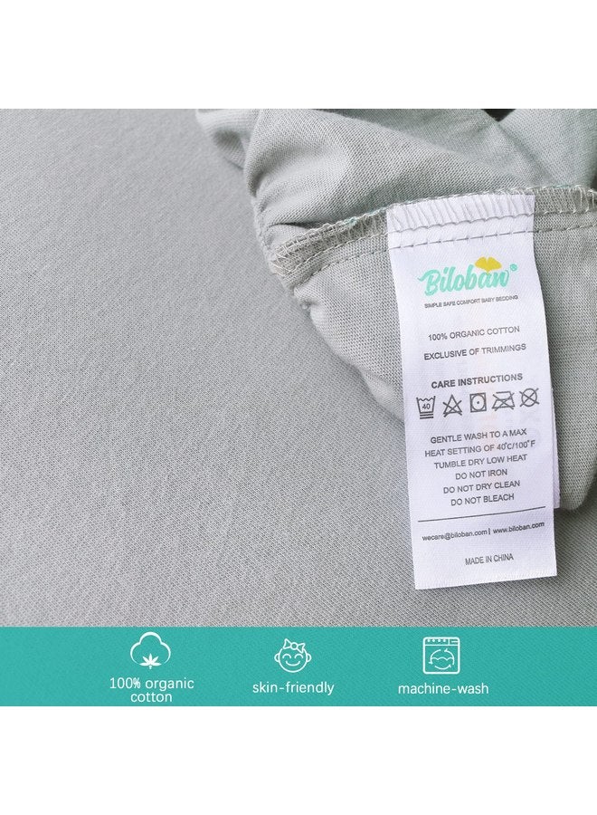 Biloban Bassinet Sheets Fit for AirClub, AMKE 3 in 1 Bassinet, Newton, Larex and Bellababy Bassinet Bedside Sleeper, 100% Cotton, 2 Pack, Ultra Soft Bassinet Sheet, White and Gray - Image 4