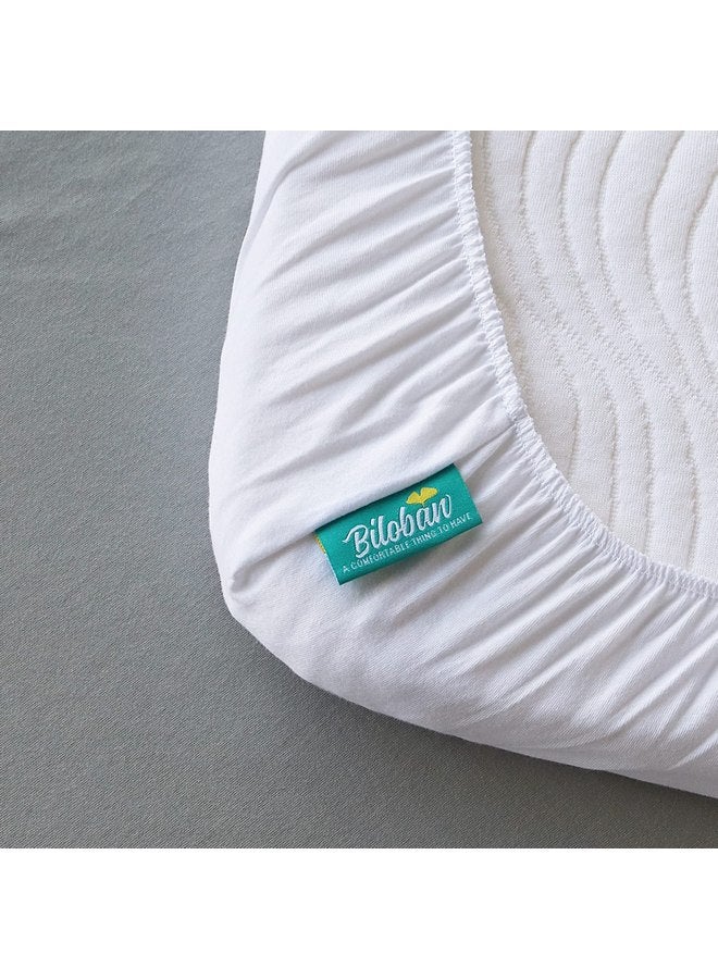 Biloban Bassinet Sheets Fit for AirClub, AMKE 3 in 1 Bassinet, Newton, Larex and Bellababy Bassinet Bedside Sleeper, 100% Cotton, 2 Pack, Ultra Soft Bassinet Sheet, White and Gray - Image 2