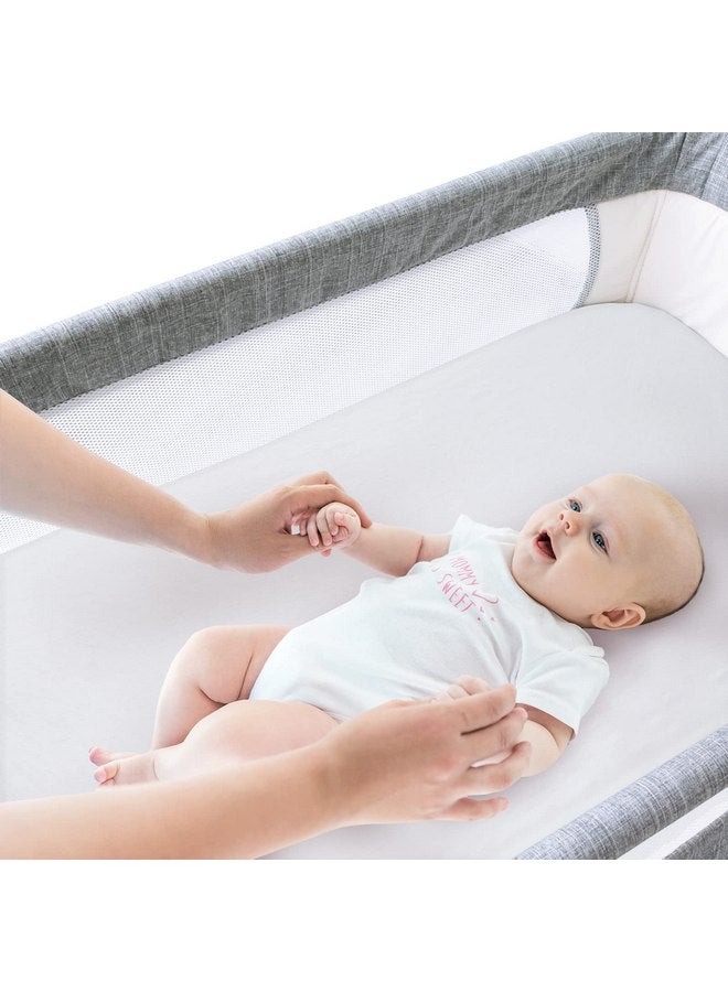 Biloban Bassinet Sheets Fit for AirClub, AMKE 3 in 1 Bassinet, Newton, Larex and Bellababy Bassinet Bedside Sleeper, 100% Cotton, 2 Pack, Ultra Soft Bassinet Sheet, White and Gray - Image 5