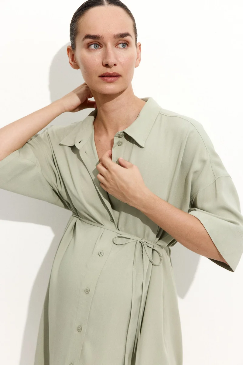 اتش اند ام فستان بتصميم قميص ماما لفترة الحمل وما بعدها