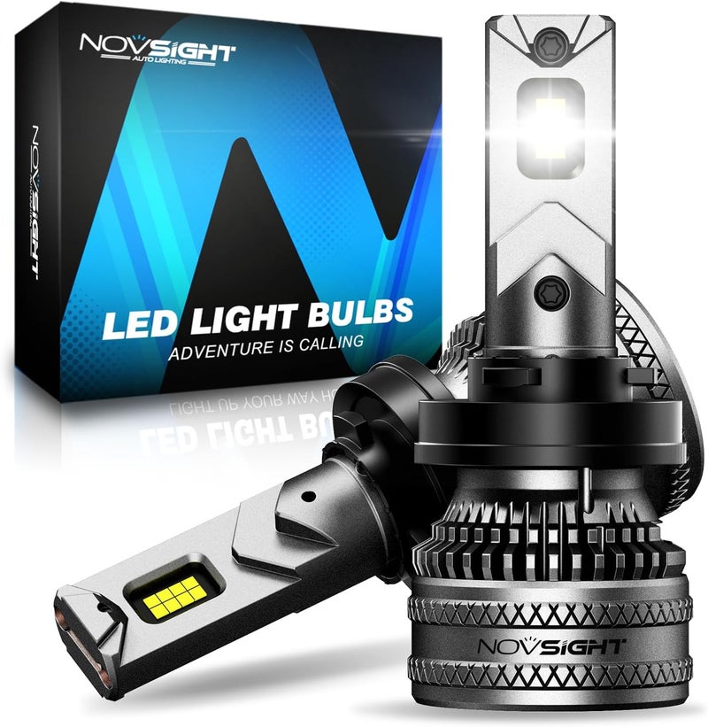 NOVSIGHT H11 LED Headlight Bulbs - 45000LM 200W H11 Headlight Bulbs with Fan, 6500K Cool White Brightness H8/H9 LED Halogen Replacement Conversion Kits, IP68 Waterproof, Pack of 2 - Image 1