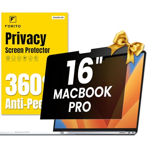 FFORITO F FORITO 360° Privacy Screen Protector Compatible with MacBook Pro 16 inch (2024, 2023, 2022, 2021, M4, M3, M2, M1, Pro, Max), Anti Peeping Anti Glare Anti Blue Light Laptop Privacy Screen Shield - Image 1