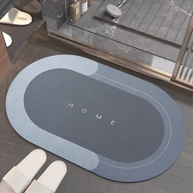 PREMIUM WATERABSORBING BATHROOM MAT ANTISLIP QUICKDRY SILICON BACKED CARPET FOR HOME KITCHEN SUPER ABSORBENT DIRT BARRIER NONSLIP OVAL DESIGN IDEAL FOR BATHROOMS DOORMATS