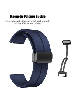 Generic 20mm Silicone Strap With Magnetic Folding Buckle  For Xiaomi Amazfit GTS2 / GTS  /GTS 2e /GTS 2 Mini Blue  - Image 3