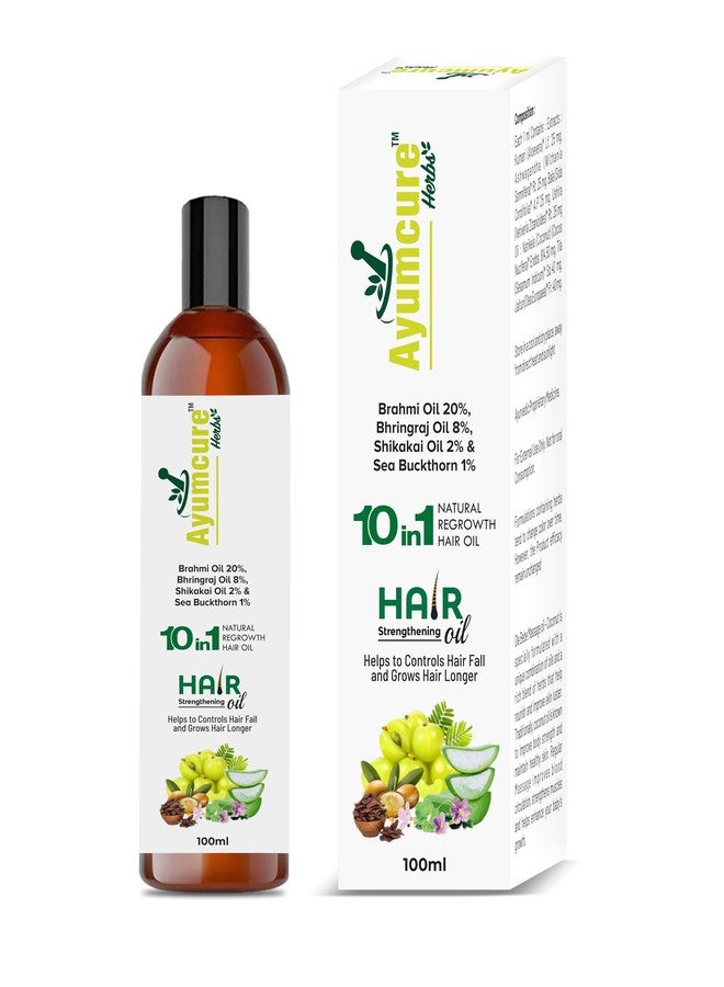 Ayumcure 1% Sea Buckthorn, 20% Brahmi Oil, 8% Bhringraj Oil, 2% Shikakai Hair Oil | Hair Strengthening, Controls Hair Fall and Grows Hair Naturally I 100ml |Men & Women - Image 1