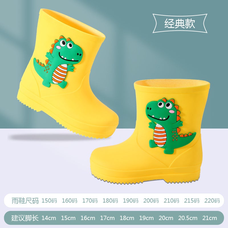 Children'S Rain Boots Non-Slip Waterproof Boys' Rain Boots Kindergarten Water Boots Girls' Small And Medium-Sized Children'S Lightweight Loose Velvet Removable - Image 1