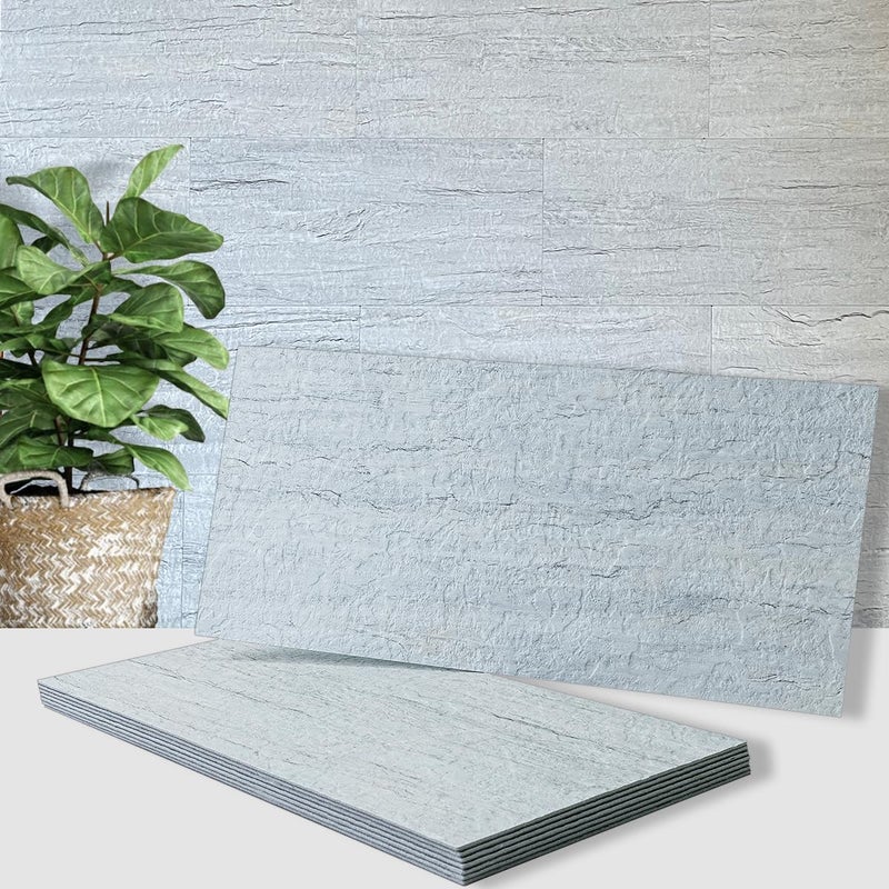 AULIGET 20-Piece Light Shale Peel and Stick Backsplash Wall Tiles, 6" x 12" PVC Faux Stone Stick on Tile for Backsplash Kitchen, Bathroom, Laundry Room, Camper, Fireplace - Image 1