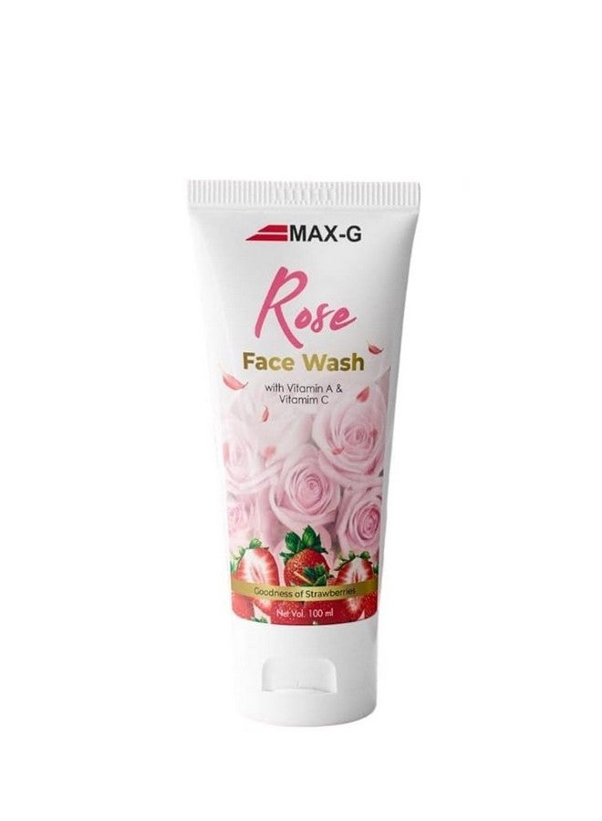 MAX-G Rose Face Wash | Chemical-Free Skincare Products | Natural Rose Face Wash | Naturally Pure Rose & Strawberry Face wash Gives Radiance Shine | (Pack of 1) - Image 1