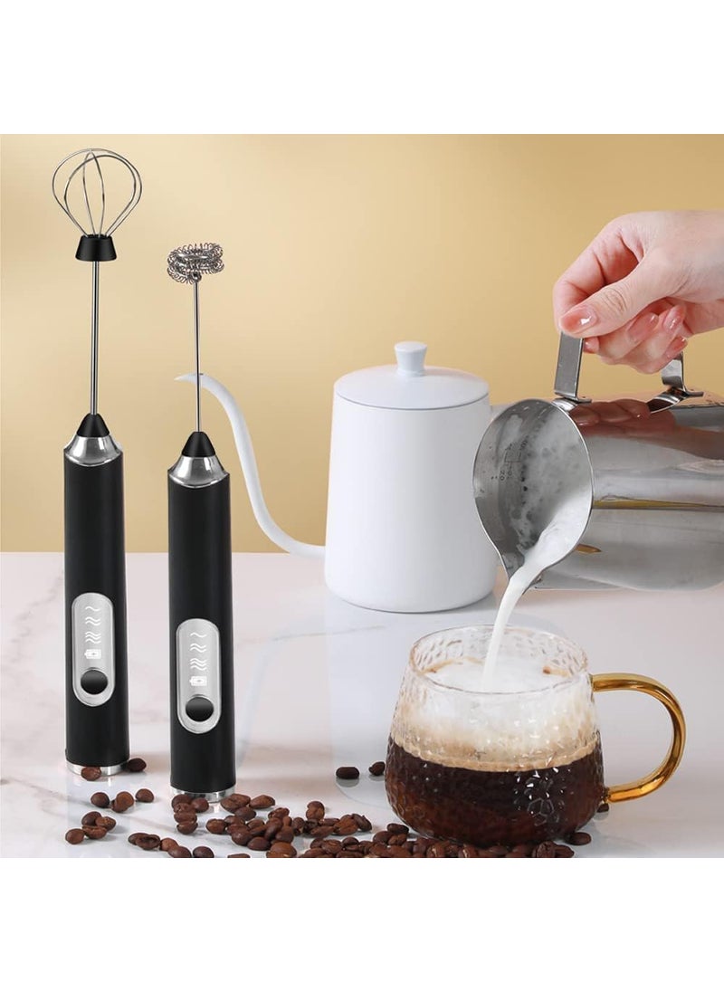 KD ZONE Milk Frother Handheld Coffee Frother Blender USB Rechargeable Electric Foam Maker Electric Coffee Beater for Cappuccino Whisker Electric Blender for Egg Milk Frother  - Image 3