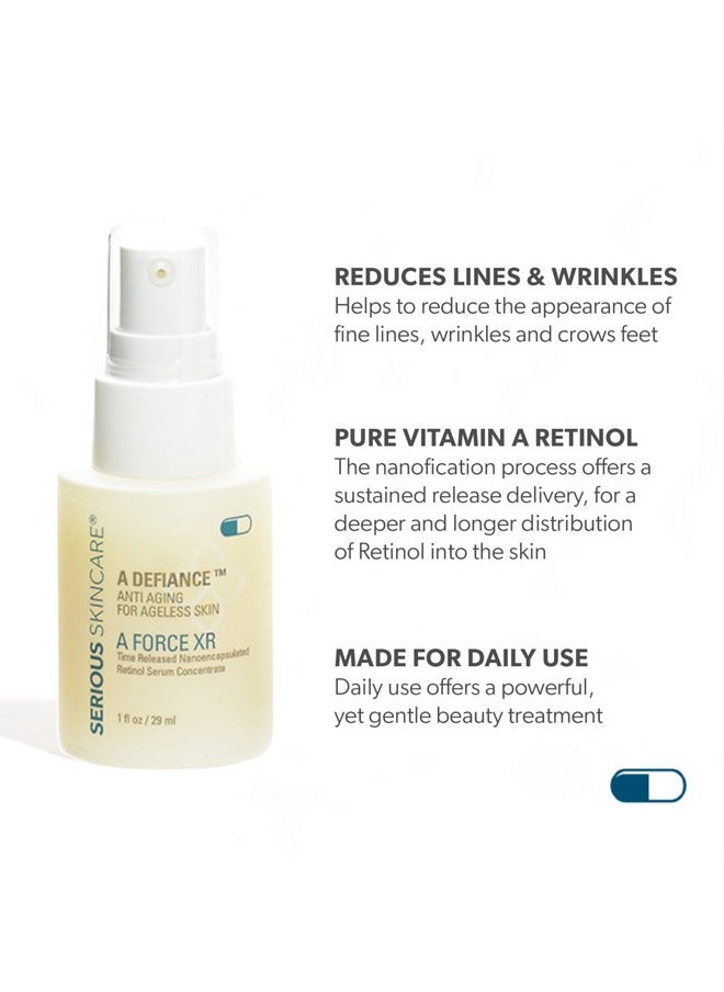 Serious Skincare - Serious Skincare Anti-Aging A Force XR Retinol Serum Concentrate for Face - Vitamin A, C and Glycolic Acid - For Smoothing Lines, Wrinkles and Large Pores - Resurface and Hydrate Skin - 1 Fl. Oz. - Image 1