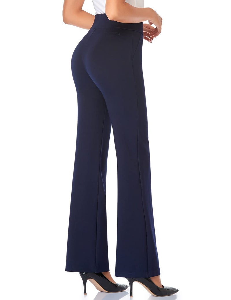 Tapata Women's 30'' High Waist Stretchy Bootcut Dress Pants Tall, Petite, Regular for Office Business Casual Navy Blue,XL - Image 4