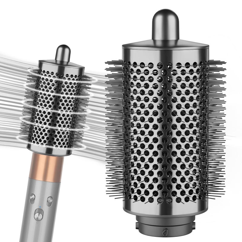 PUREGUST Upgraded Large Round Brush Attachment for Dyson Air wrap Jumbo Bigger Oval Round Volumizing Brush for Dyson Airwrap Accessories Gray
