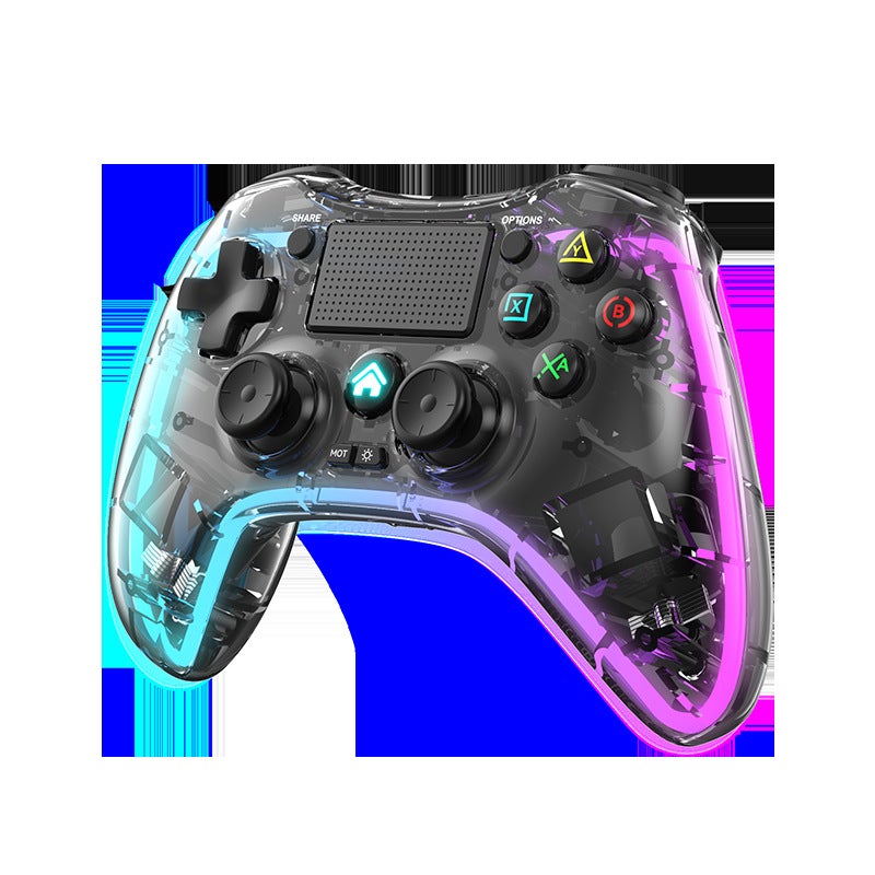 وحدة تحكم ألعاب PS4 شفافة RGB لاسلكية بلوتوث لوحدة التحكم في الكمبيوتر وسويتش والألعاب المحمولة - Image 1