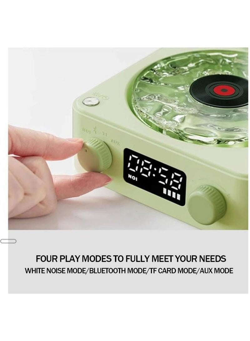 مكبر صوت بلوتوث محمول يبدو وكأنه مشغل تسجيل، لاسلكي عتيق بنمط مشغل اسطوانات فينيل مع اضواء محيطة - Image 4