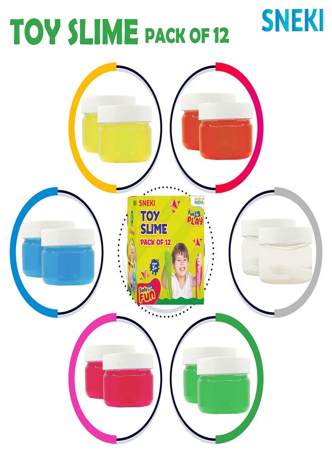 SNEKI (Pack of 12) Non Sticky Crystal Clay Kids Slime Putty Toy for Kids Educational Creative DIY Toys Stress Relief Sludge Toy for Boys and Girls (50gram) - Image 2