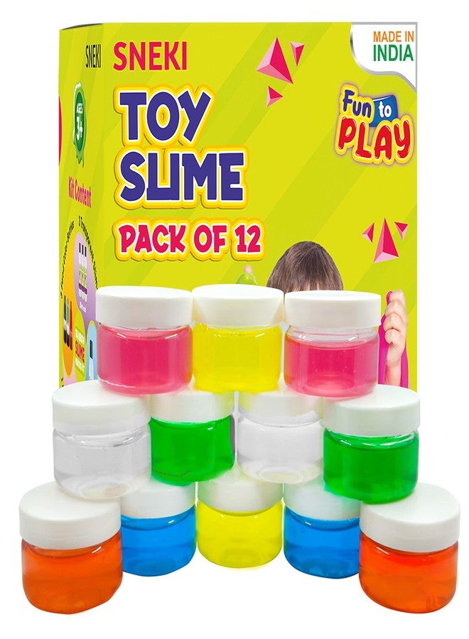 SNEKI (Pack of 12) Non Sticky Crystal Clay Kids Slime Putty Toy for Kids Educational Creative DIY Toys Stress Relief Sludge Toy for Boys and Girls (50gram) - Image 1