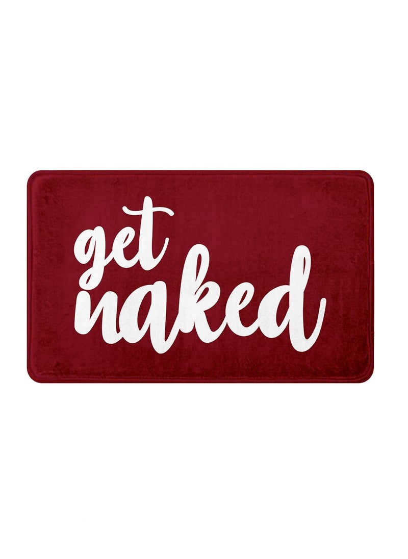 RIZARIES Supersoft Burgundy Get Nak Door Mat, Non-slip Washable, 50 x 80cm  - Image 1